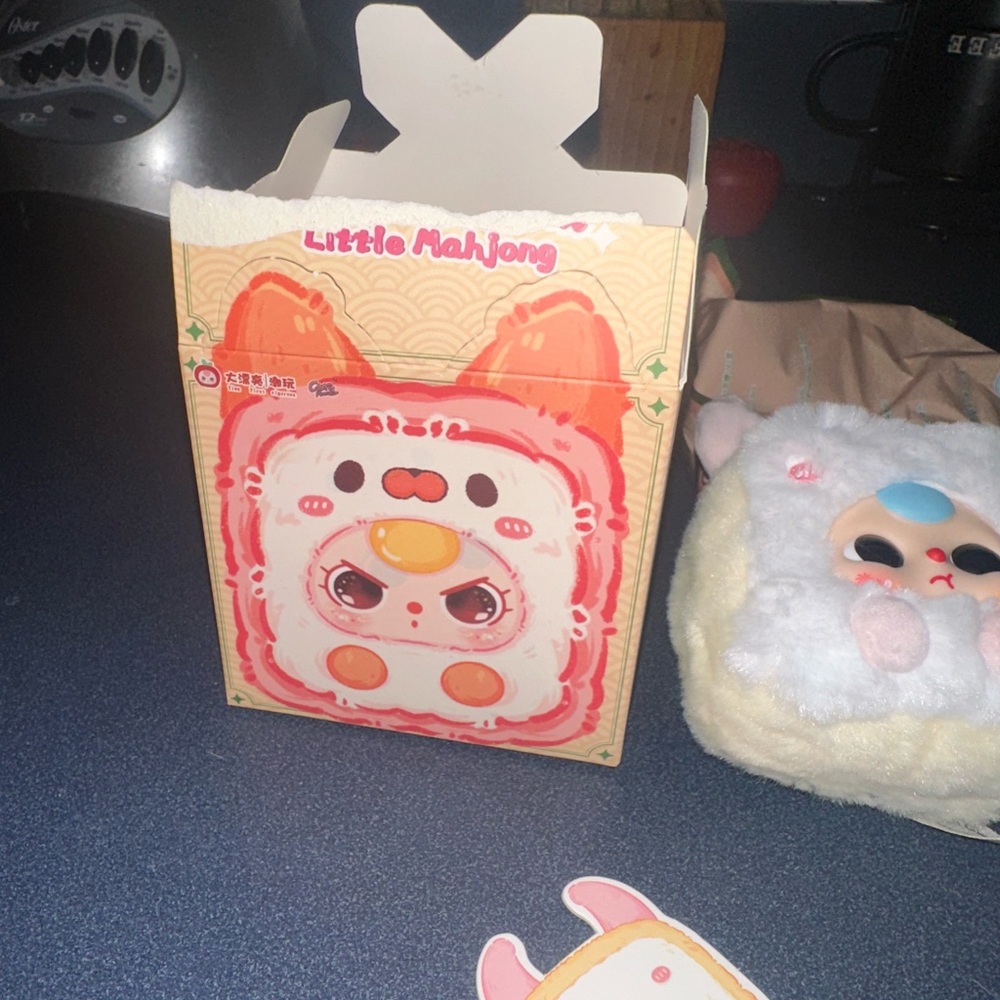 Baby three Little Mahjong Plush Toy - Cream and Pink